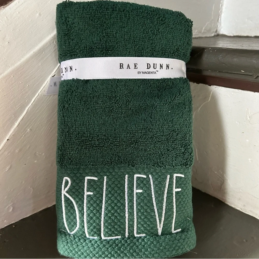 Rae Dunn BELIEVE Hand Towels